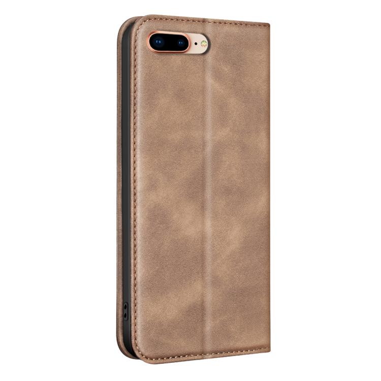 For iPhone 8 Plus/6 Plus/7 Plus BINFEN COLOR Calfskin Texture Magnetic RFID Vegan Leather Phone Case