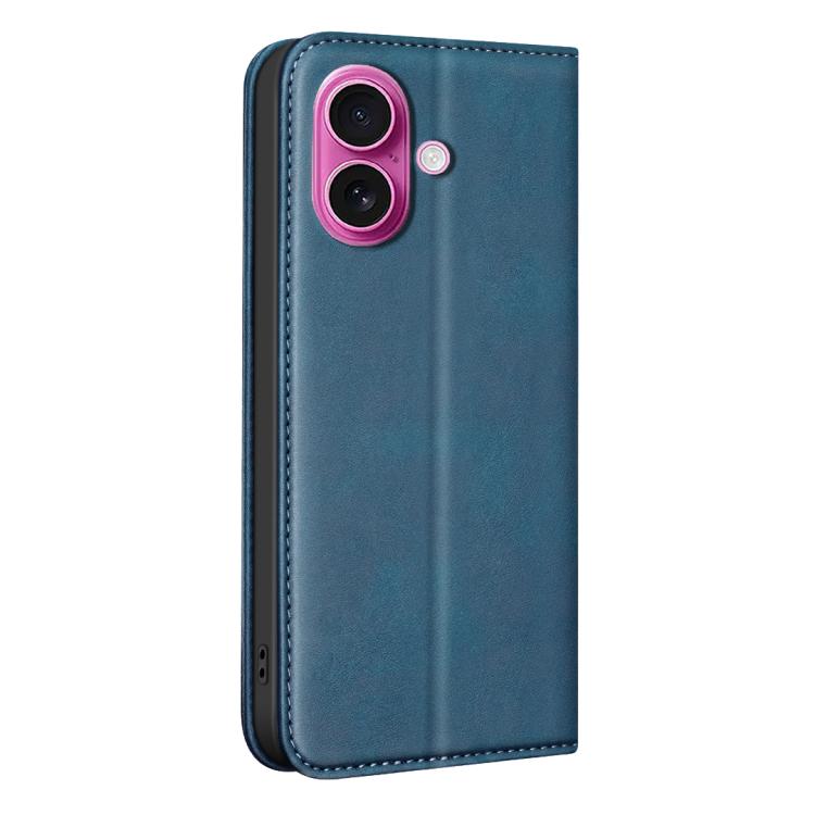 For iPhone 16 Plus BINFEN COLOR Calfskin Texture Magnetic RFID Vegan Leather Phone Case
