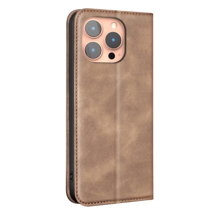 For iPhone 11 Pro BINFEN COLOR Calfskin Texture Magnetic RFID Vegan Leather Phone Case
