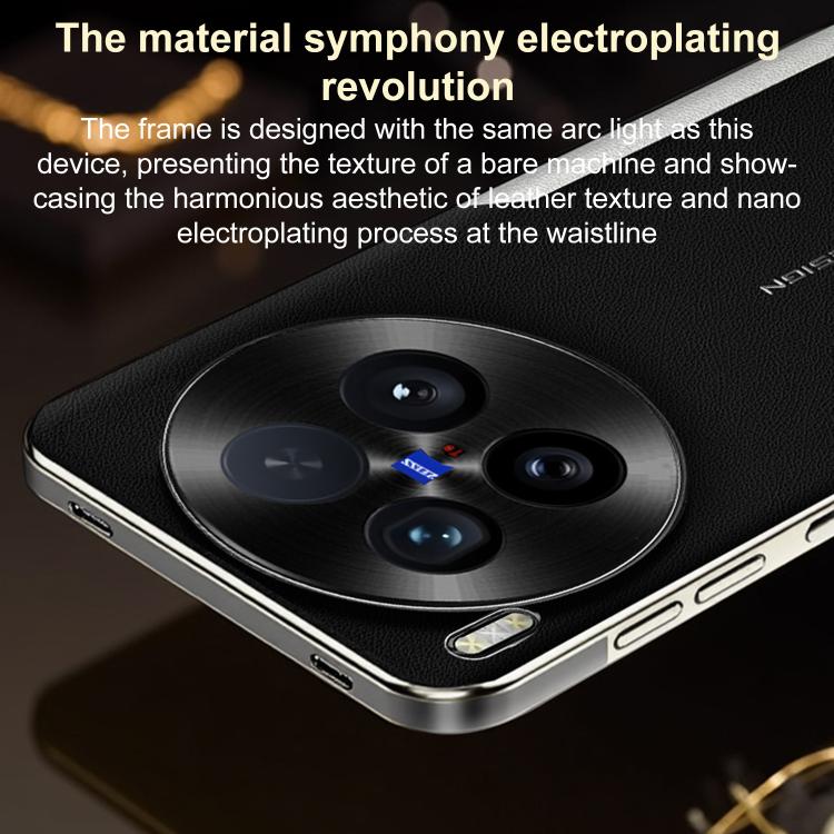 For vivo X300S Electroplated Frame Sheepskin Texture Morandi Color Shockproof Phone Case