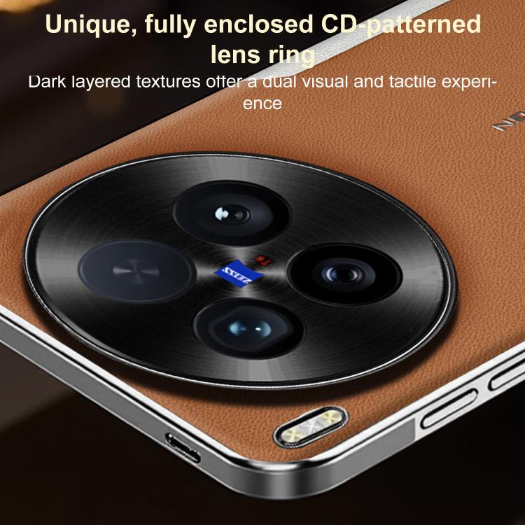 For vivo X300S Electroplated Frame Sheepskin Texture Morandi Color Shockproof Phone Case