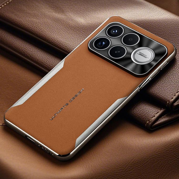 For Redmi K90 Pro Max Electroplated Frame Sheepskin Texture Morandi Color Shockproof Phone Case