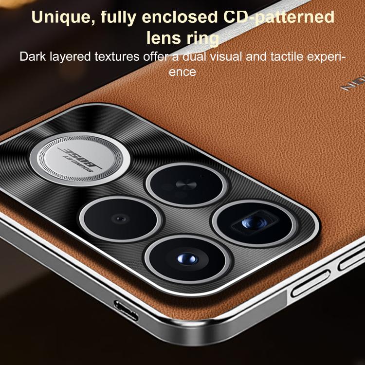 For Redmi K90 Pro Max Electroplated Frame Sheepskin Texture Morandi Color Shockproof Phone Case