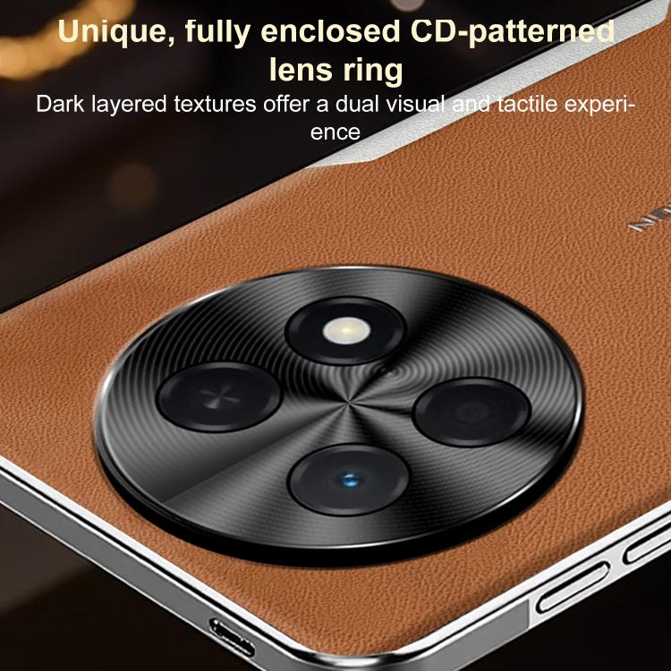 For Huawei Mate 70 Electroplated Frame Sheepskin Texture Morandi Color Shockproof Phone Case