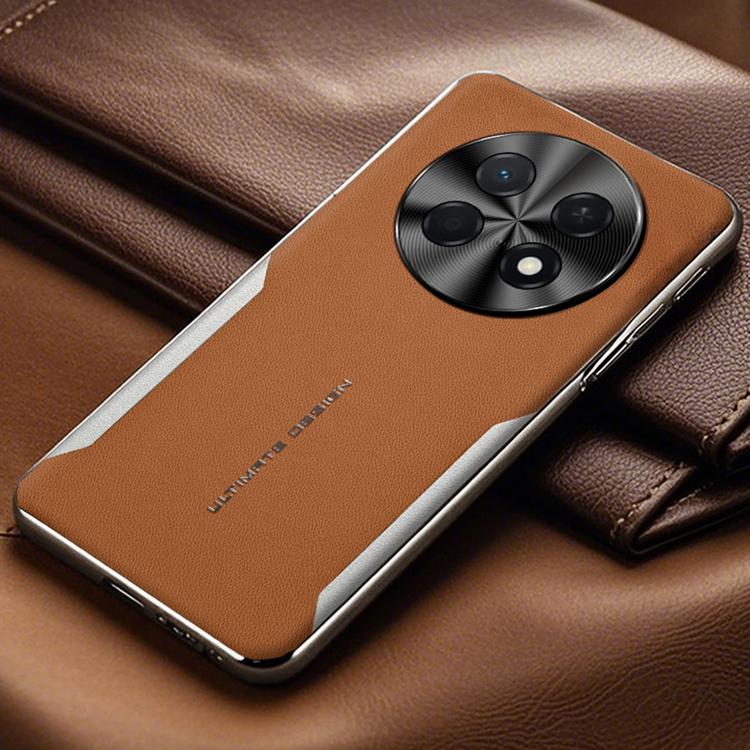 For Huawei Mate 70 Pro Electroplated Frame Sheepskin Texture Morandi Color Shockproof Phone Case