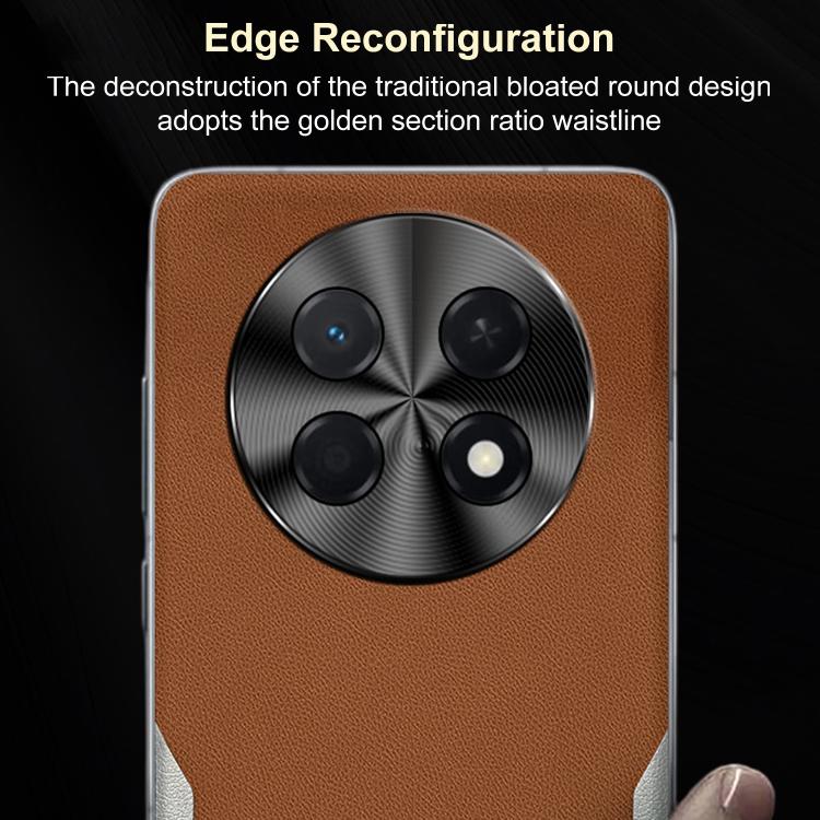 For Huawei Mate 70 Pro Electroplated Frame Sheepskin Texture Morandi Color Shockproof Phone Case