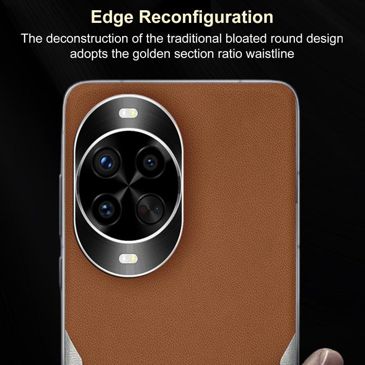 For Huawei Nova 12 Pro Electroplated Frame Sheepskin Texture Morandi Color Shockproof Phone Case