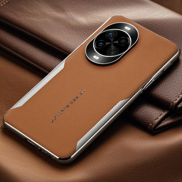 For Huawei Nova 13 Electroplated Frame Sheepskin Texture Morandi Color Shockproof Phone Case