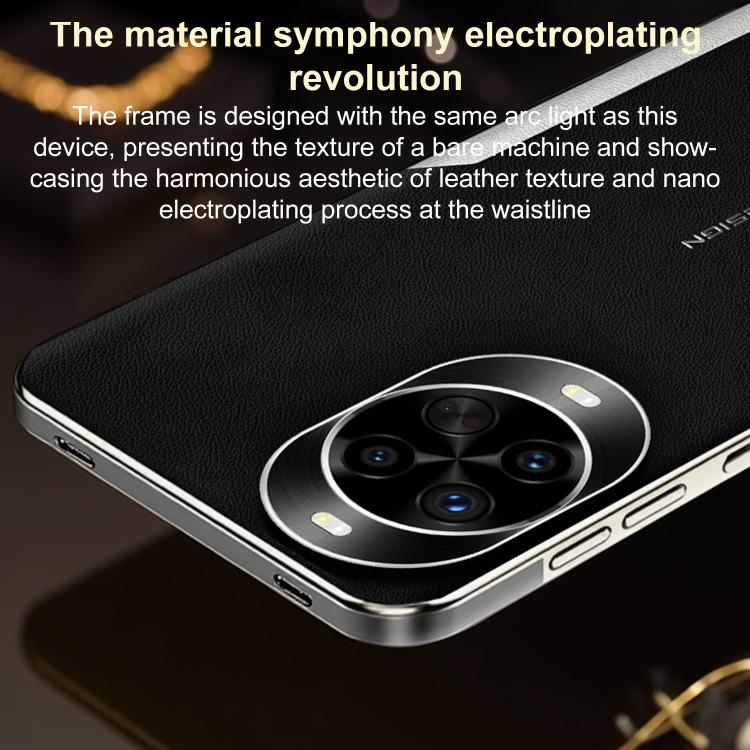 For Huawei Nova 14 Electroplated Frame Sheepskin Texture Morandi Color Shockproof Phone Case