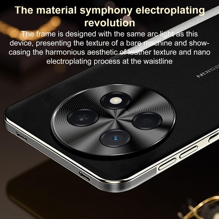 For Honor X60 Electroplated Frame Sheepskin Texture Morandi Color Shockproof Phone Case