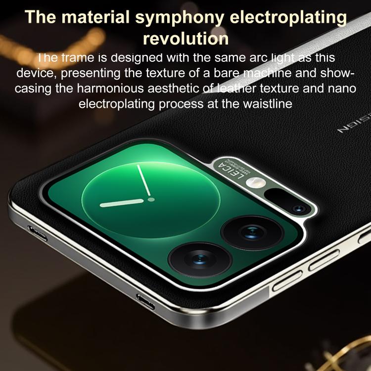 For Xiaomi 17 Pro Electroplated Frame Sheepskin Texture Morandi Color Shockproof Phone Case