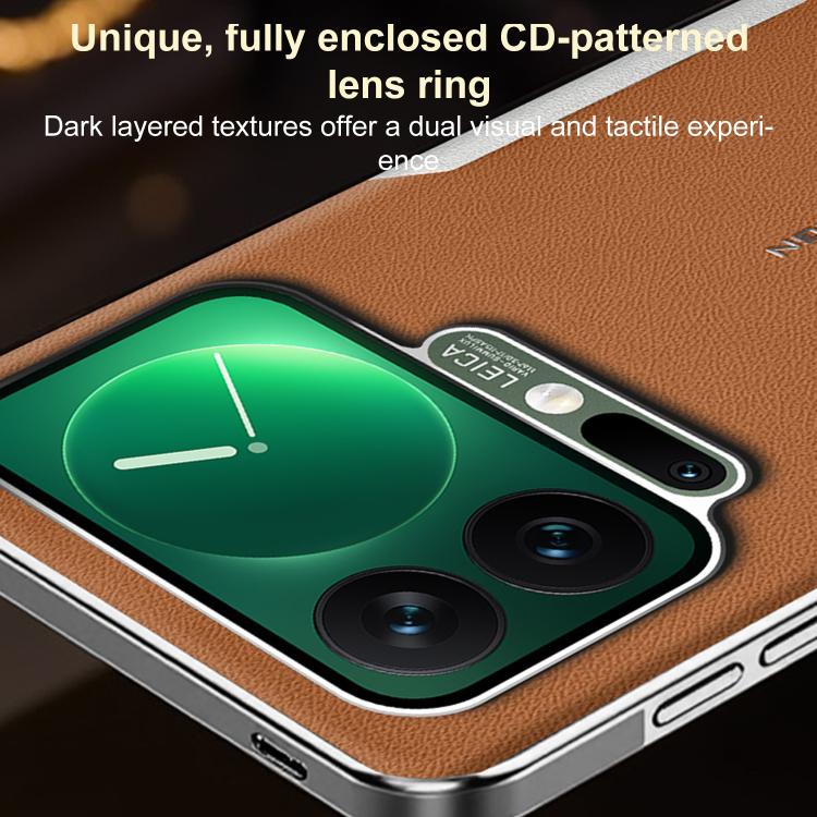 For Xiaomi 17 Pro Max Electroplated Frame Sheepskin Texture Morandi Color Shockproof Phone Case