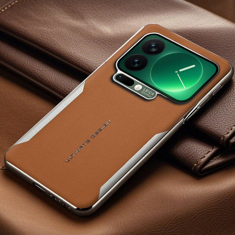 For Xiaomi 17 Pro Max Electroplated Frame Sheepskin Texture Morandi Color Shockproof Phone Case