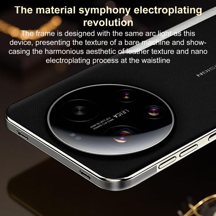 For Xiaomi 17 Ultra Electroplated Frame Sheepskin Texture Morandi Color Shockproof Phone Case