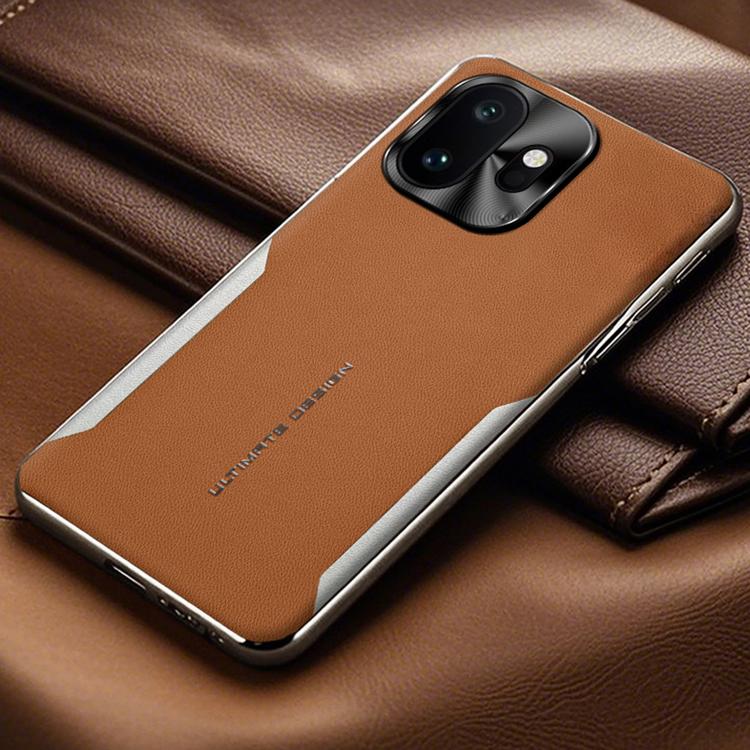 For OnePlus 15T Electroplated Frame Sheepskin Texture Morandi Color Shockproof Phone Case