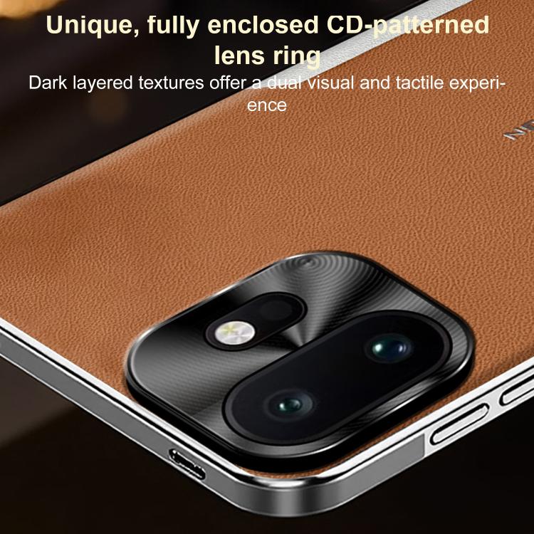 For OnePlus 15T Electroplated Frame Sheepskin Texture Morandi Color Shockproof Phone Case