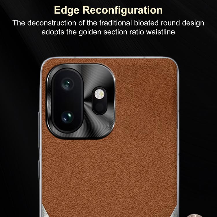 For OnePlus 15T Electroplated Frame Sheepskin Texture Morandi Color Shockproof Phone Case