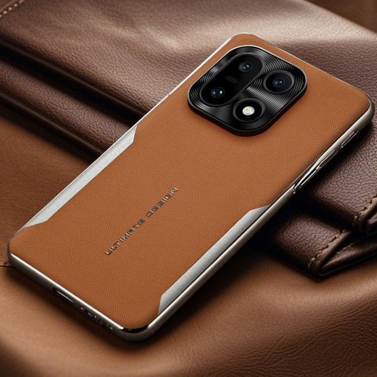 For OnePlus 15 Electroplated Frame Sheepskin Texture Morandi Color Shockproof Phone Case