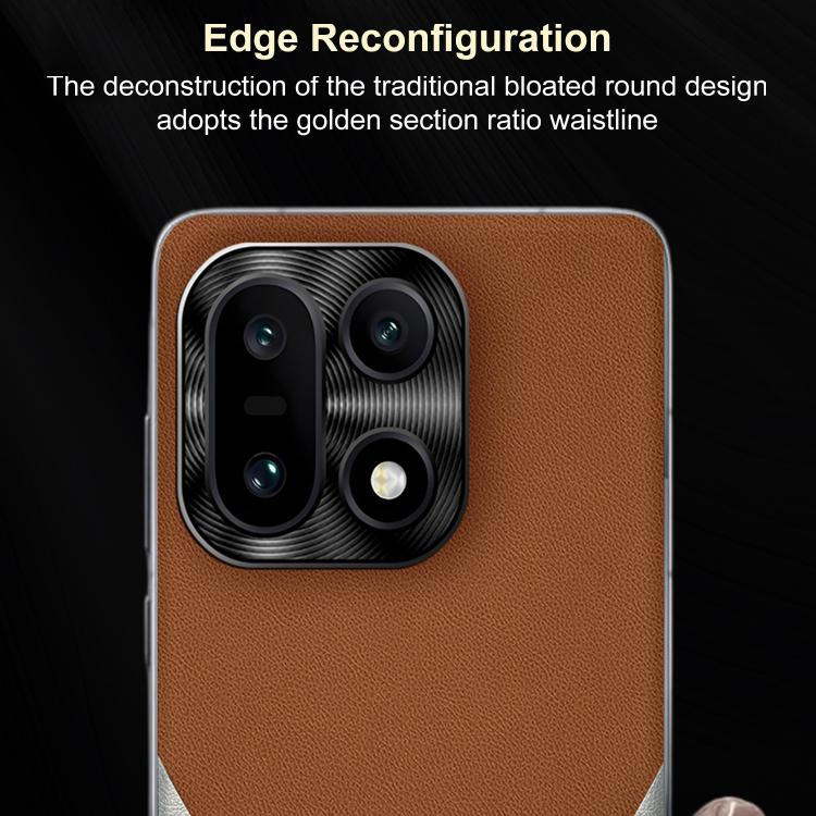 For OnePlus 15 Electroplated Frame Sheepskin Texture Morandi Color Shockproof Phone Case
