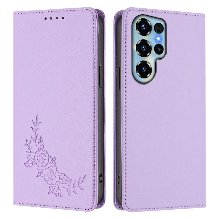 For Doogee Note 56X / 56X Pro Peony Embossed Magnetic RFID Vegan Leather Phone Case