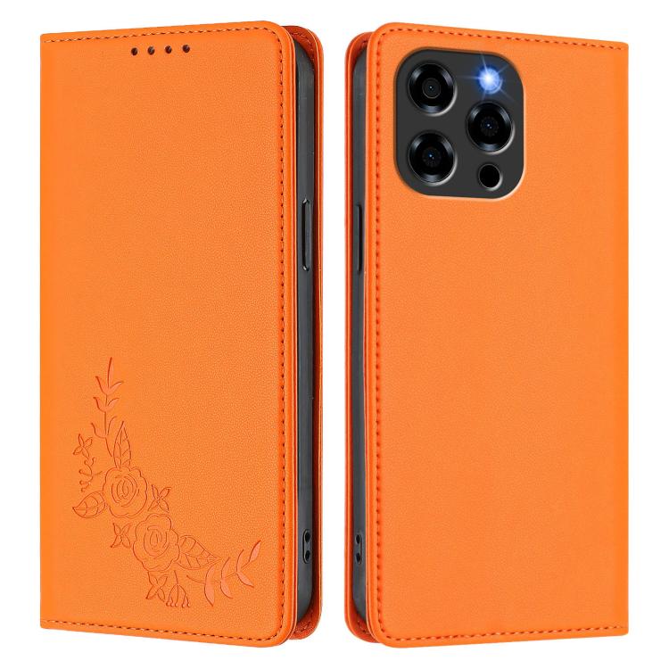 For Doogee Note 58 / Note 58 Pro Peony Embossed Magnetic RFID Vegan Leather Phone Case