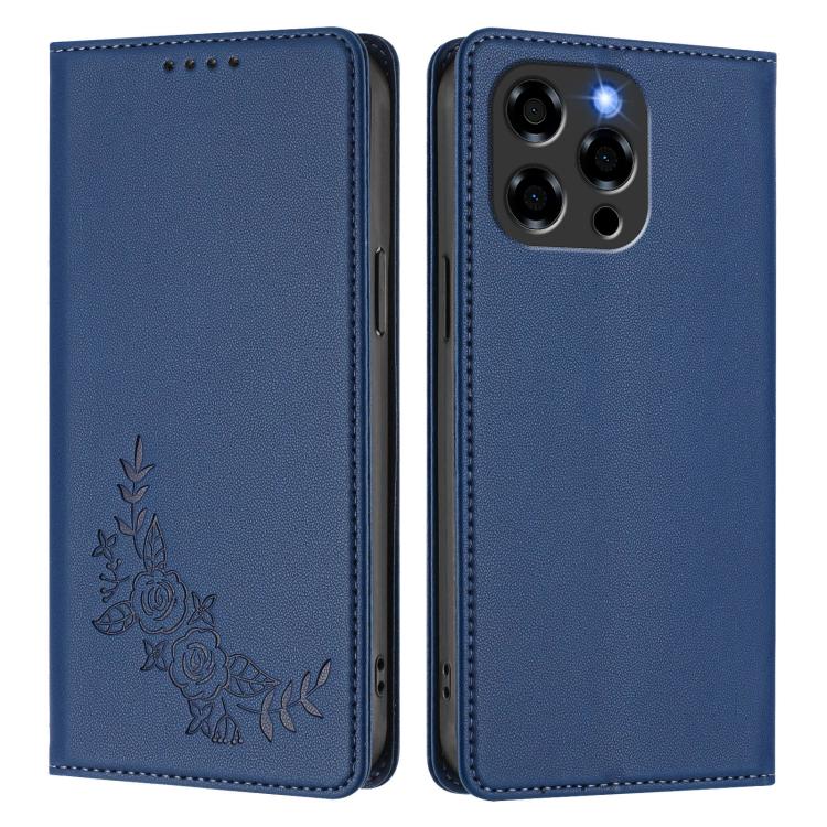 For Doogee Note 58 / Note 58 Pro Peony Embossed Magnetic RFID Vegan Leather Phone Case