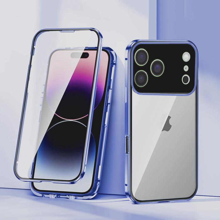 For iPhone 17 Pro Magnetic Double-buckle HD Tempered Glass Phone Case