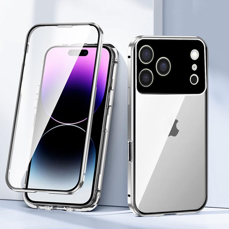 For iPhone 17 Pro Magnetic Double-buckle HD Tempered Glass Phone Case