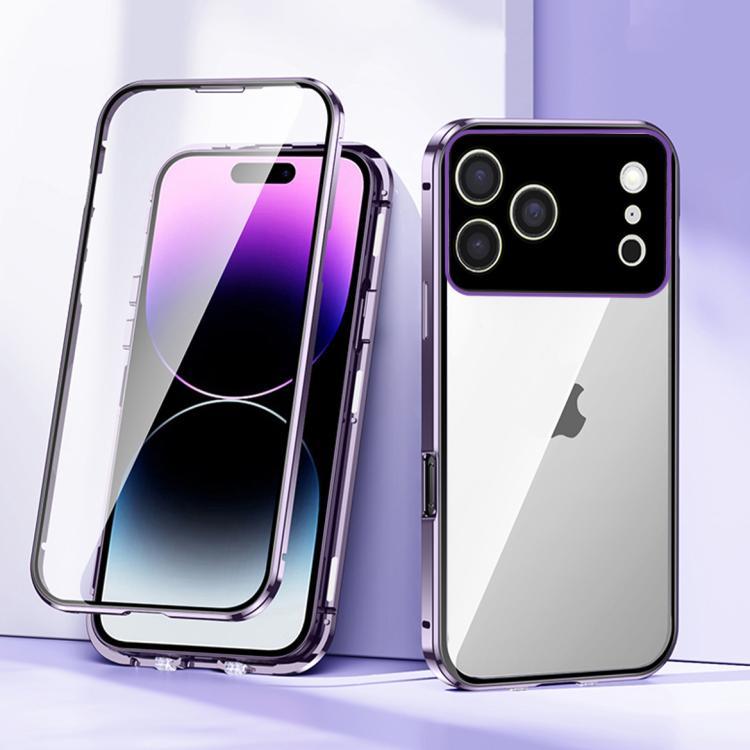 For iPhone 17 Pro Magnetic Double-buckle HD Tempered Glass Phone Case