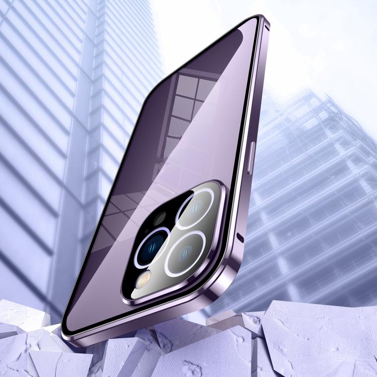 For iPhone 17 Pro Magnetic Double-buckle HD Tempered Glass Phone Case