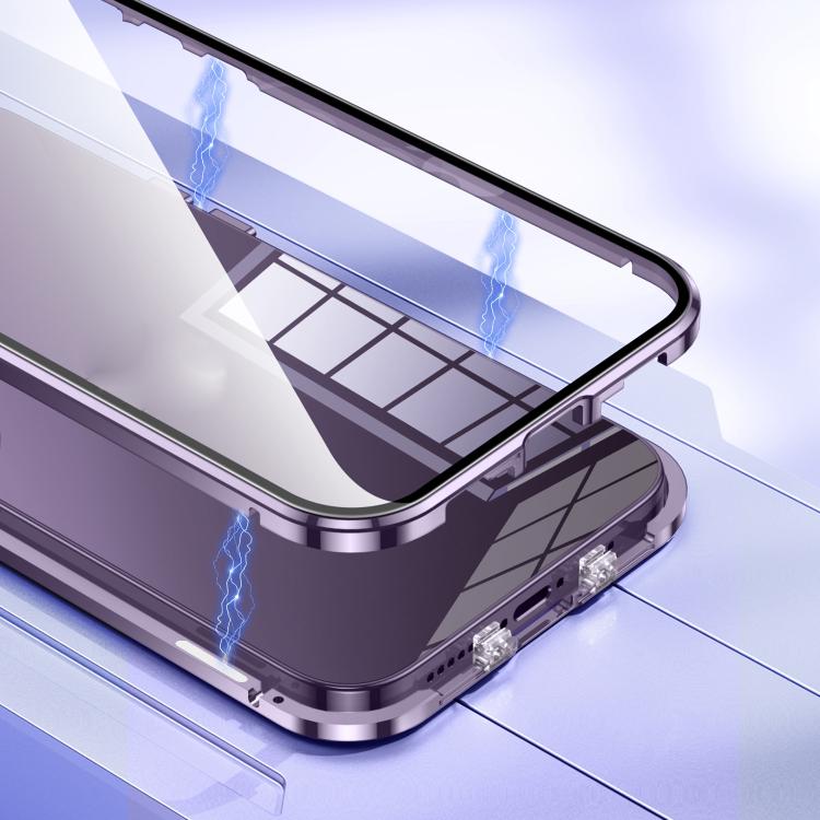 For iPhone 17 Pro Max Magnetic Double-buckle HD Tempered Glass Phone Case