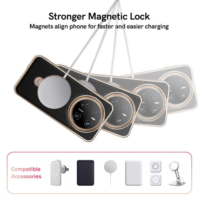 For Huawei Mate 70 Gold Shield Magnetic Holder Lens Film Phone Case