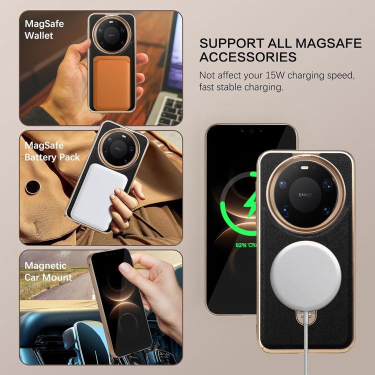 For Huawei Mate 80 Pro Gold Shield Magnetic Holder Lens Film Phone Case