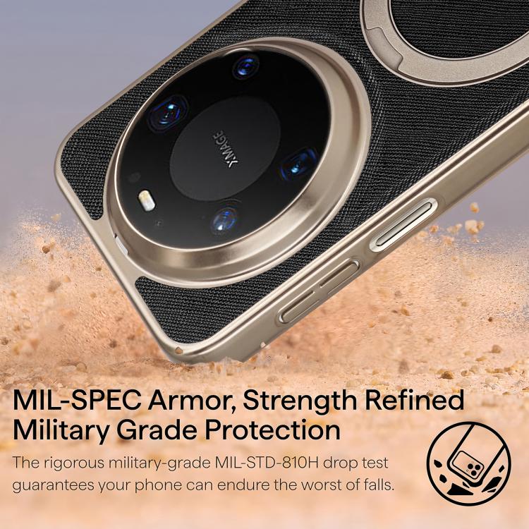 For Huawei Mate 80 Pro Gold Shield Magnetic Holder Lens Film Phone Case