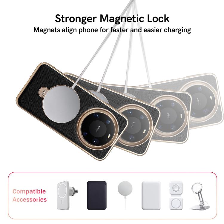For Huawei Mate 80 Pro Gold Shield Magnetic Holder Lens Film Phone Case