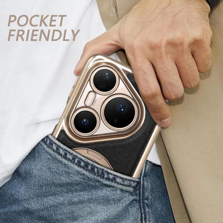 For Huawei Pura 80 Gold Shield Magnetic Holder Lens Film Phone Case