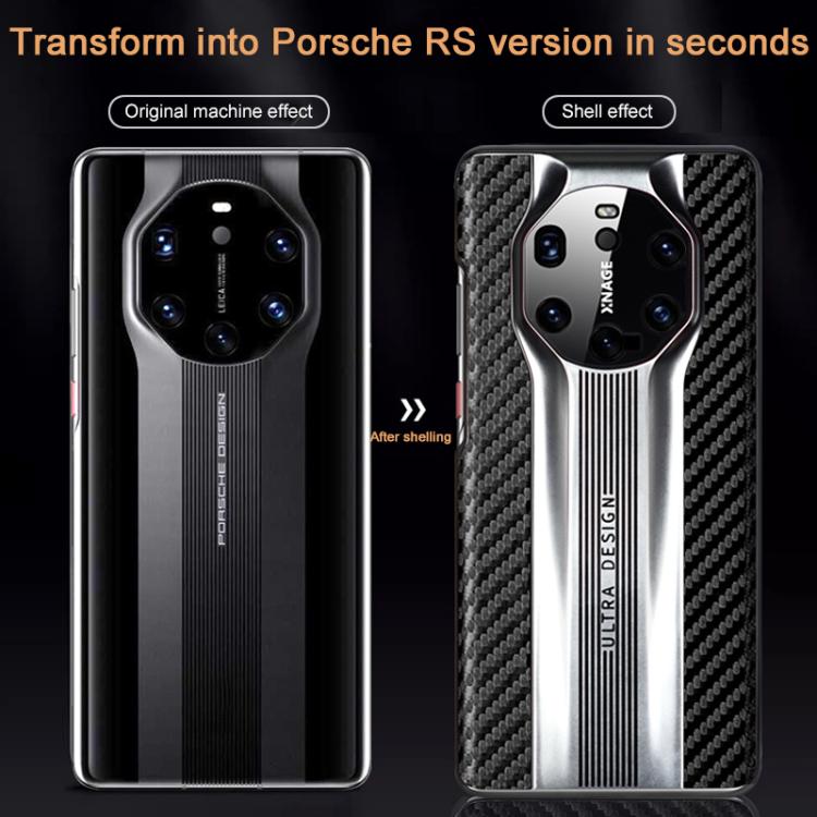 For Huawei Mate 40 RS Porsche Design Electroplated Matte Carbon Fiber Texture Phone Case