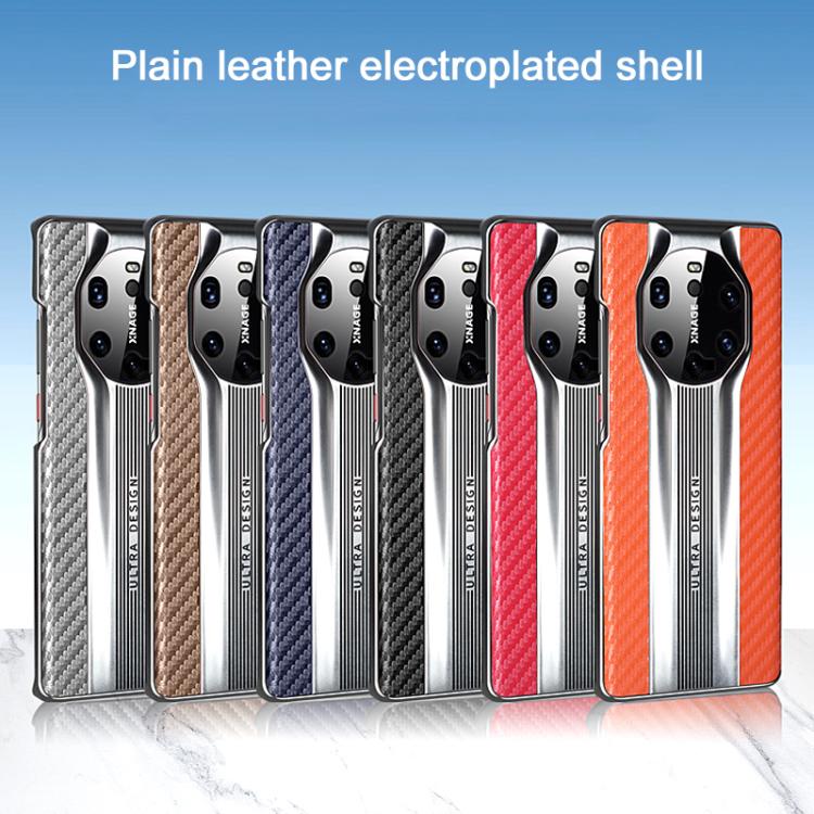 For Huawei Mate 40 RS Porsche Design Electroplated Matte Carbon Fiber Texture Phone Case