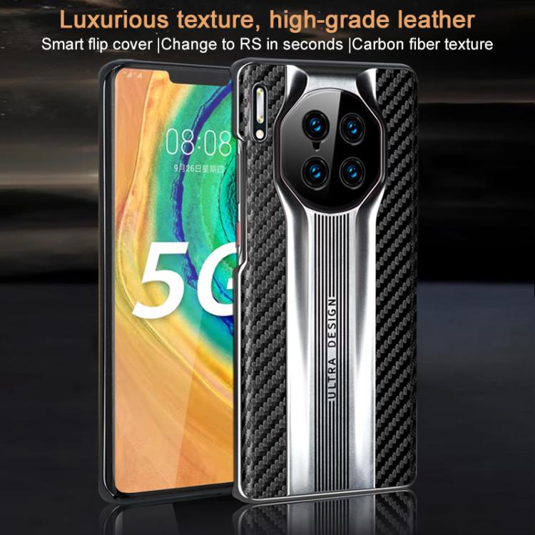 For Huawei Mate 30 Pro Electroplated Matte Carbon Fiber Texture Phone Case