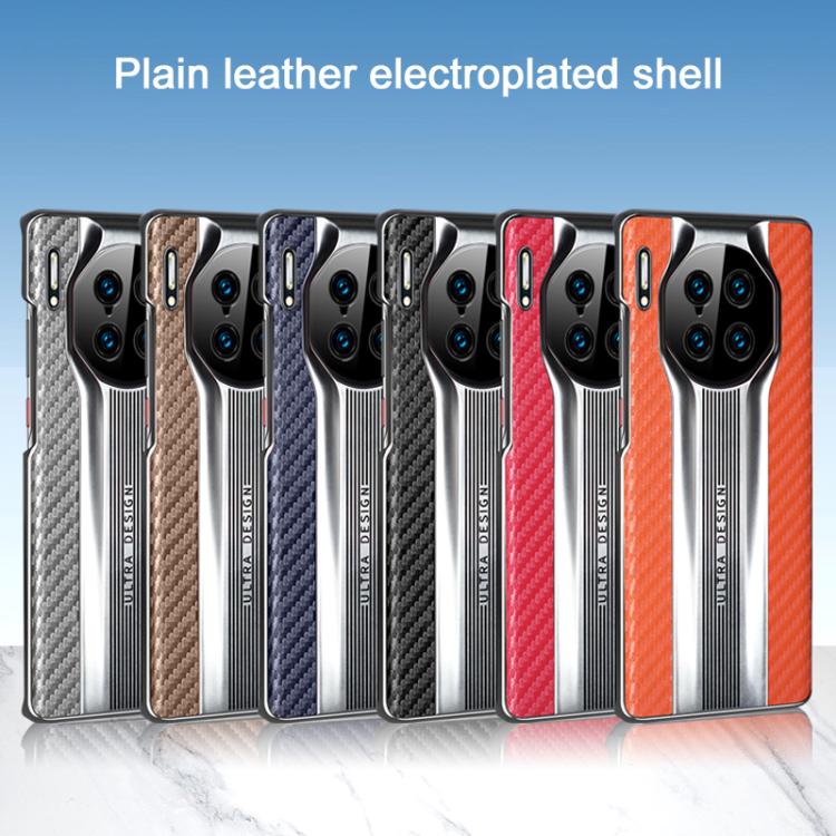 For Huawei Mate 30 Pro Electroplated Matte Carbon Fiber Texture Phone Case