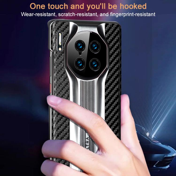 For Huawei Mate 30 Pro Electroplated Matte Carbon Fiber Texture Phone Case