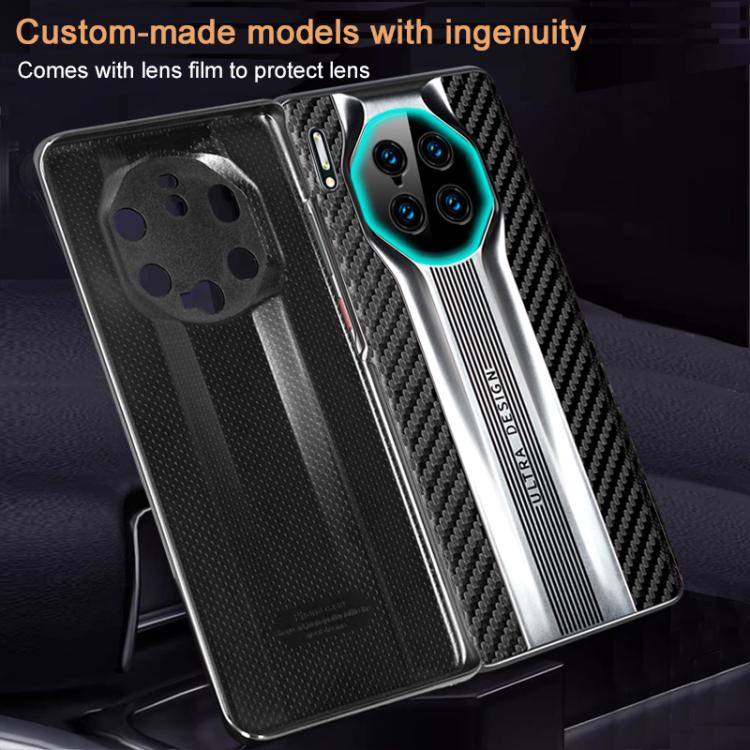 For Huawei Mate 30 Pro Electroplated Matte Carbon Fiber Texture Phone Case