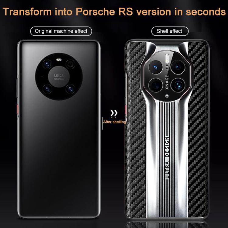 For Huawei Mate 50 Pro Electroplated Matte Carbon Fiber Texture Phone Case