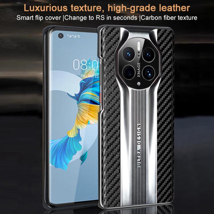 For Huawei Mate 50 Pro Electroplated Matte Carbon Fiber Texture Phone Case