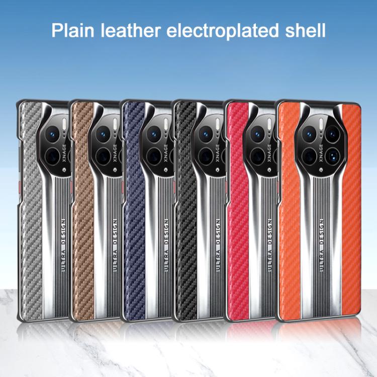 For Huawei Mate 50 Pro Electroplated Matte Carbon Fiber Texture Phone Case