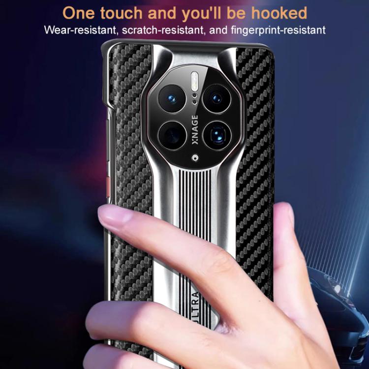 For Huawei Mate 50 Pro Electroplated Matte Carbon Fiber Texture Phone Case