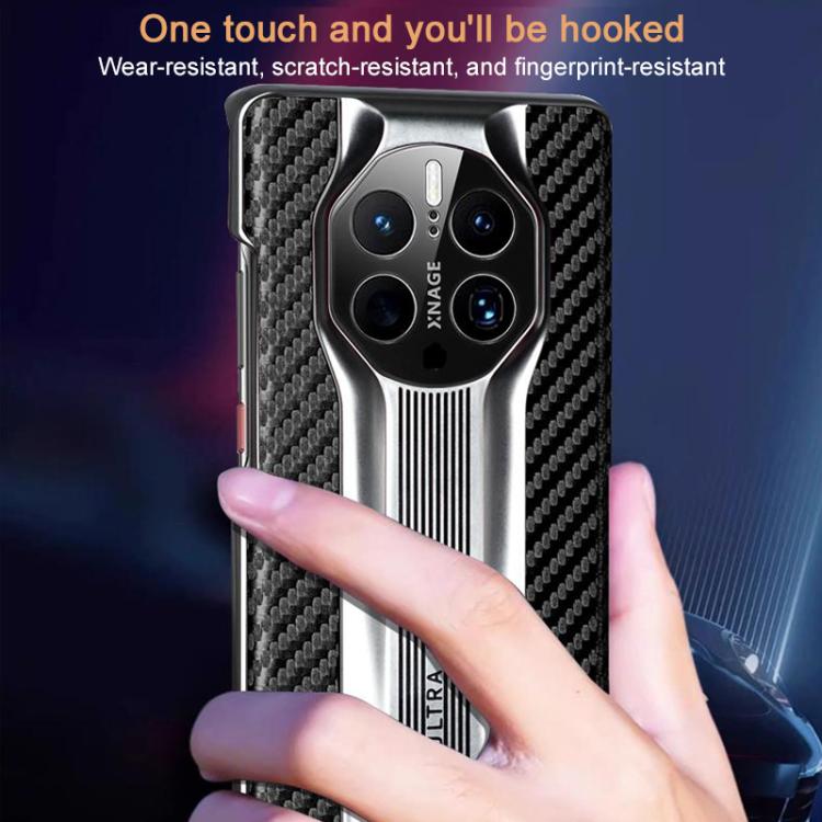 For Huawei Mate 50 RS Porsche Design Electroplated Matte Carbon Fiber Texture Phone Case