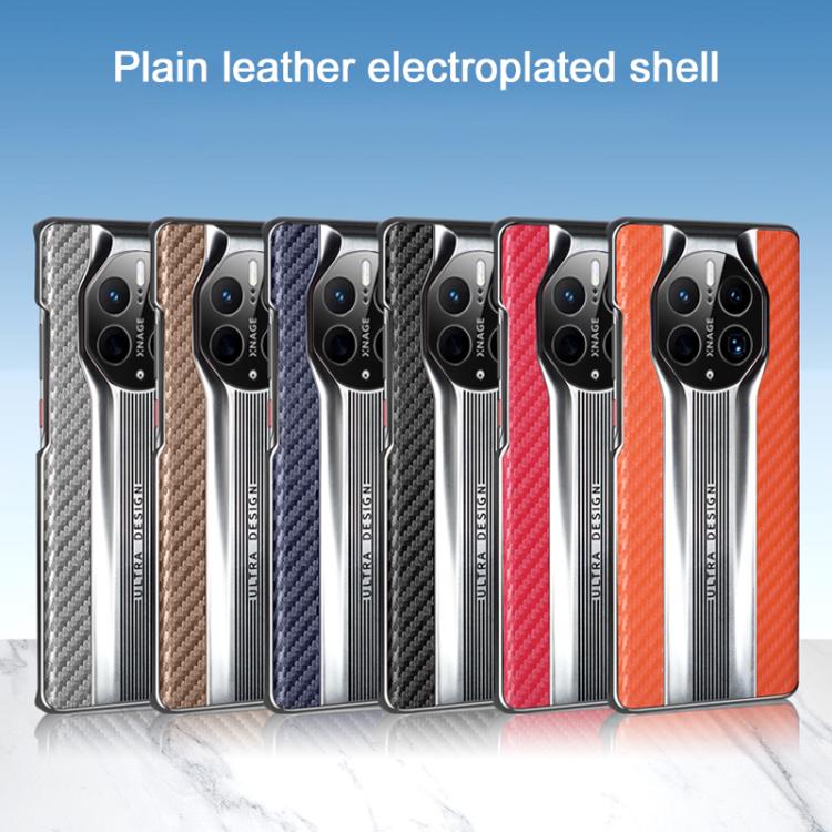 For Huawei Mate 50 RS Porsche Design Electroplated Matte Carbon Fiber Texture Phone Case