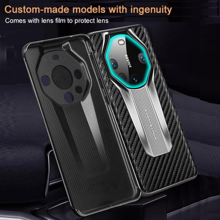 For Huawei Mate 60 Electroplated Matte Carbon Fiber Texture Phone Case