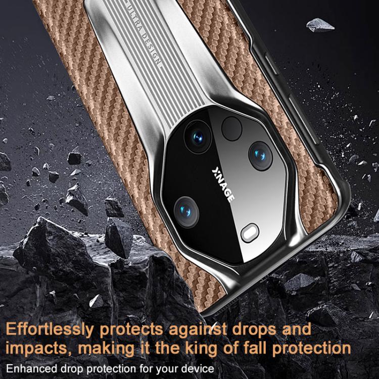 For Huawei Mate 60 Electroplated Matte Carbon Fiber Texture Phone Case